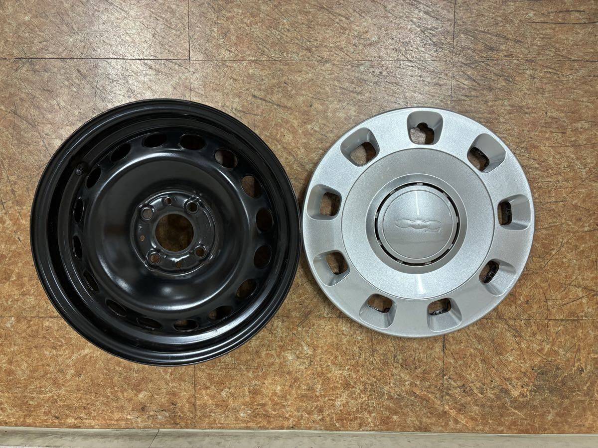 FIAT 500　14インチ 純正スチールホイールとホイールキャップ　4本 FIAT 500 14インチ 純正スチールホイールとホイールキャップ 4本