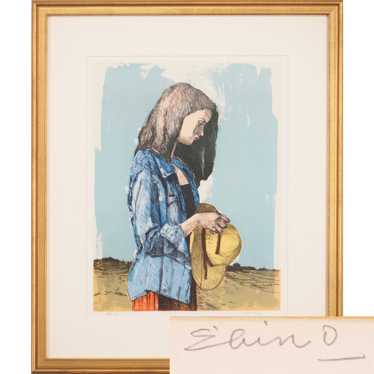 山口　薫、残雪の木々、限定版、額装用画集より、新品高級額、額装付 山口 薫、残雪の木々、限定版、額装用画集より、新品高級額