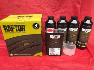 Товар на выходе большая распродажа! RAPTOR LINER TINDABLE 4L Подлинный импорт RAPTOR LINER Канистра испачкана, коробка помята и т.д.