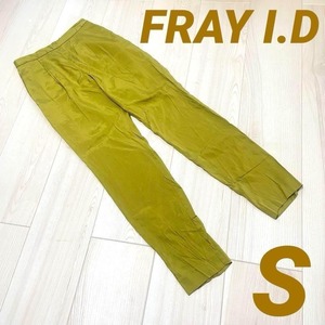 FRAY I.D フレイアイディー プリーツスラックス パンツ レディース ウエストゴム オリーブグリーン イージーパンツ S 古着 部屋着 普段着
