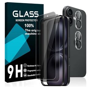 iPhone17 ガラスフィルム【2枚覗き見防止フィルム+2枚レンズ保護+ガイド枠】アイフォン 17フィルム 覗き見防止