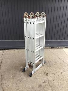 △ q 岐阜発/ 多機能/ 脚立/ アルミ製/ はしご/ 自在脚立/ 万能脚立/ 4700mm/ 325mm/ 関節部サビあり/ 現状品/ R7.10/24 △