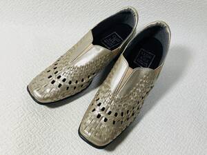 MH90◆新品◆CLUB DE SAKI 本革メッシュサイドゴアスリッポン 23.0 日本製