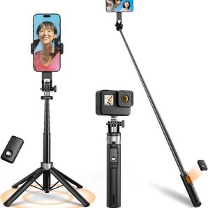 自撮り棒【四脚安定モデル・定性アップ】セルカ棒 折りたたみ式 リモコン付き 10m接続範囲 じどりぼう 9段階伸縮 P135