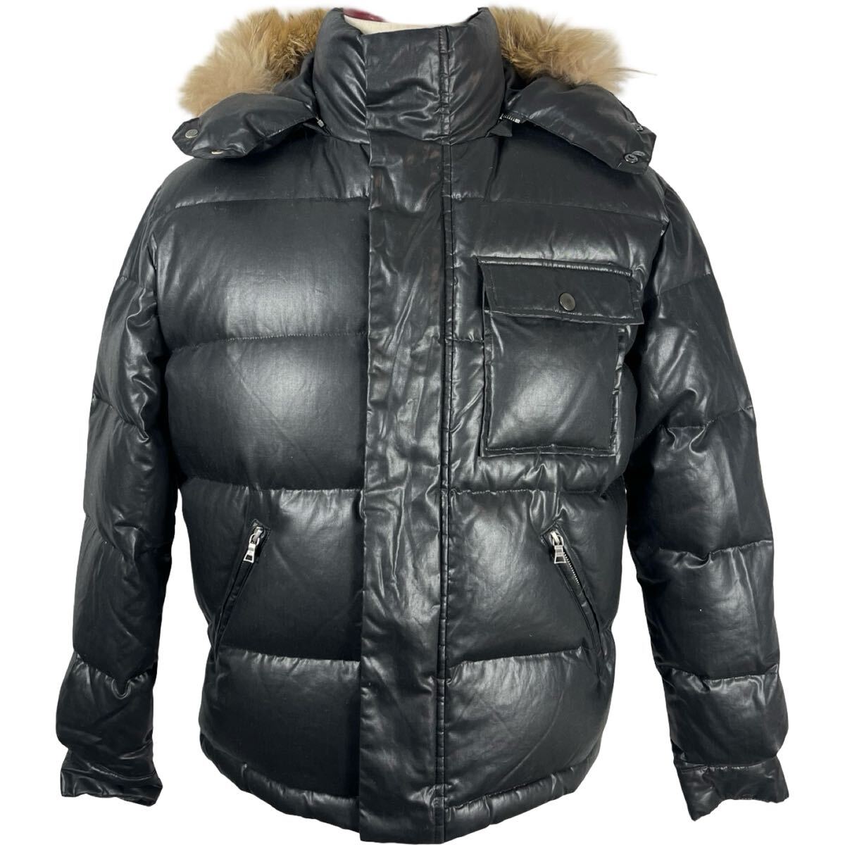  прекрасный товар paul smith Paul Smith мужской черный пуховик блузон внешний натуральный мех 