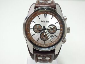 動作品 FOSSIL フォッシル CH-2565 COACH MAN コーチマン クロノグラフ デイト CUFF