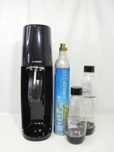 未使用に近い sodastream ソーダストリーム Spirit スピリット スターターキット ブラック マシン本体 60Lガス