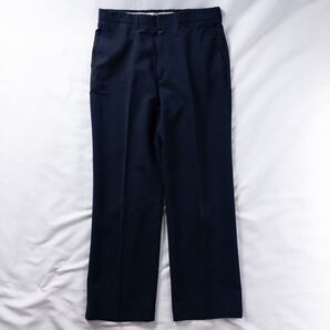 US Vintage 80s HAGGAR ポリエステル ノータック ストレッチ ドレープ レトロ ネイビー 紺 ワイド ドレス デザインスラックス トラウザーズ