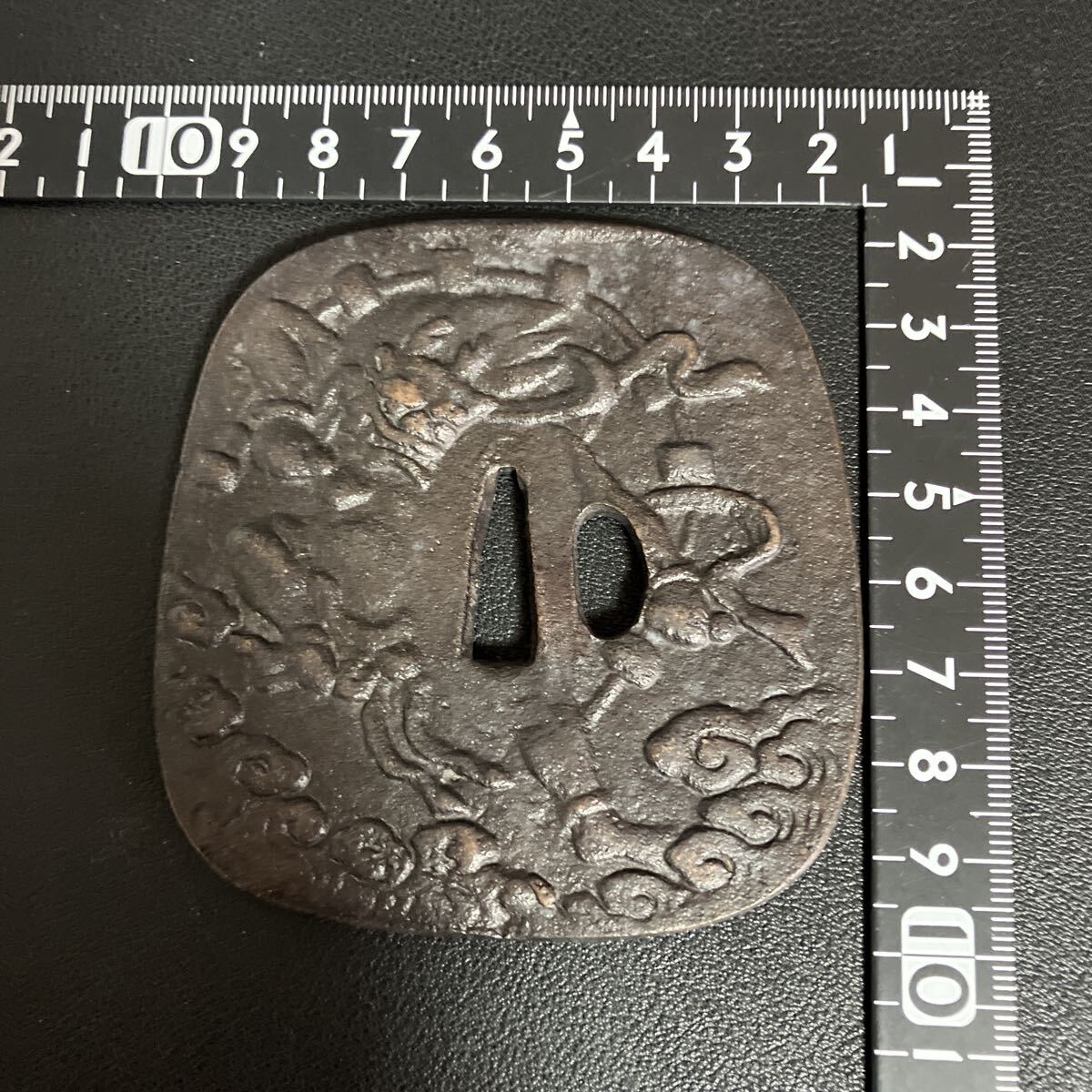 現状品】波模様の金属製鍔 2枚セット 現状品】波模様の