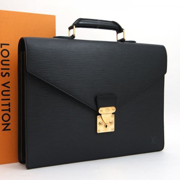 【美品 鑑定済】ルイヴィトン エピ セルヴィエット コンセイエ ビジネスバッグ 楽天市場】ルイ・ヴィトンエピ:ノワールセルヴィエット