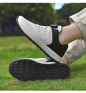 GRF-MDS-530 белый / чёрный 47.. туфли для гольфа сильный рукоятка soft шиповки спортивная обувь Fit чувство легкий спорт обувь эластичность . вентиляция 39-47 выбор