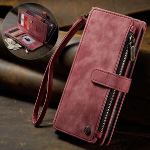 iPhone 17 pro max レザーケース アイフォン17 プロ マックス ケース iPhone17 pro max カバー 手帳型 カード収納 お財布付き レッド