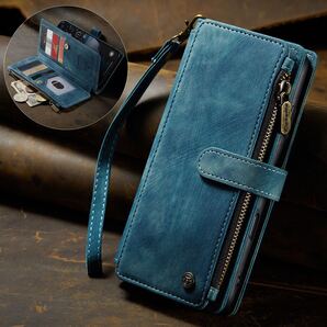 iPhone 17 pro max レザーケース アイフォン17 プロ マックス ケース iPhone17 pro max カバー 手帳型 カード収納 お財布付き ブルー