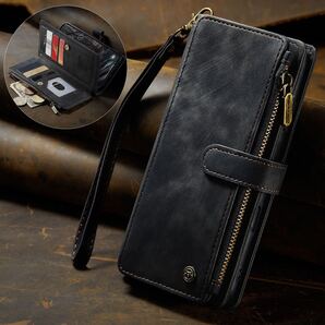 iPhone 17 pro max レザーケース アイフォン17 プロ マックス ケース iPhone17 pro max カバー 手帳型 カード収納 お財布付き ブラック