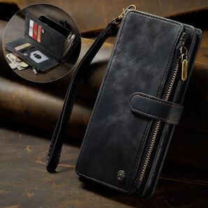 iPhone 16 pro レザーケース アイフォン16 プロ ケース iPhone16 pro カバー 手帳型 カード収納 お財布付き ストラップ付き ブラック