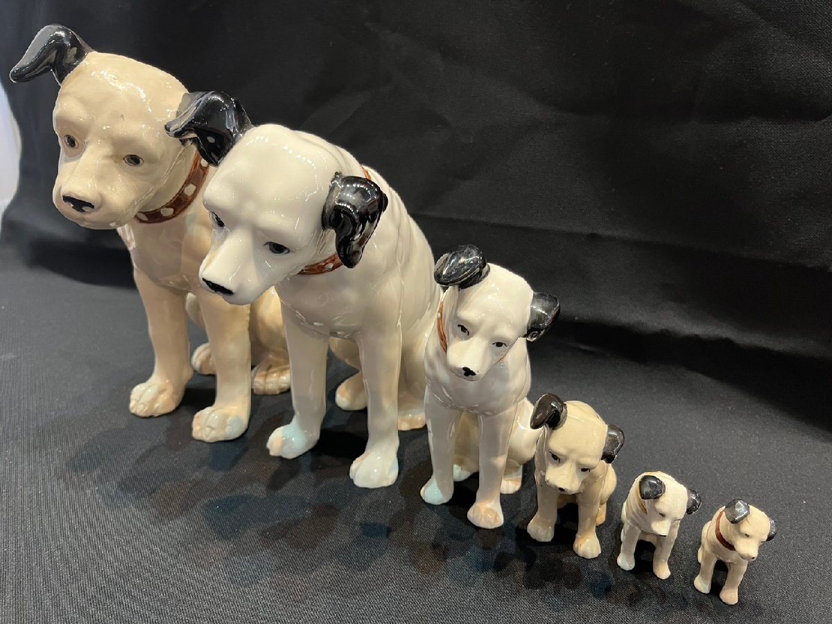 ビクター　陶器製ニッパー犬像 5体セット 昭和レトロ・非売品】ビクター ニッパー犬 陶器置物 ⑤ - メルカリ
