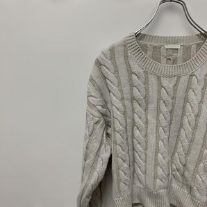 IS-0927えy GU ジーユー ケーブルクルーネックセーター 長袖 ケーブル編み
