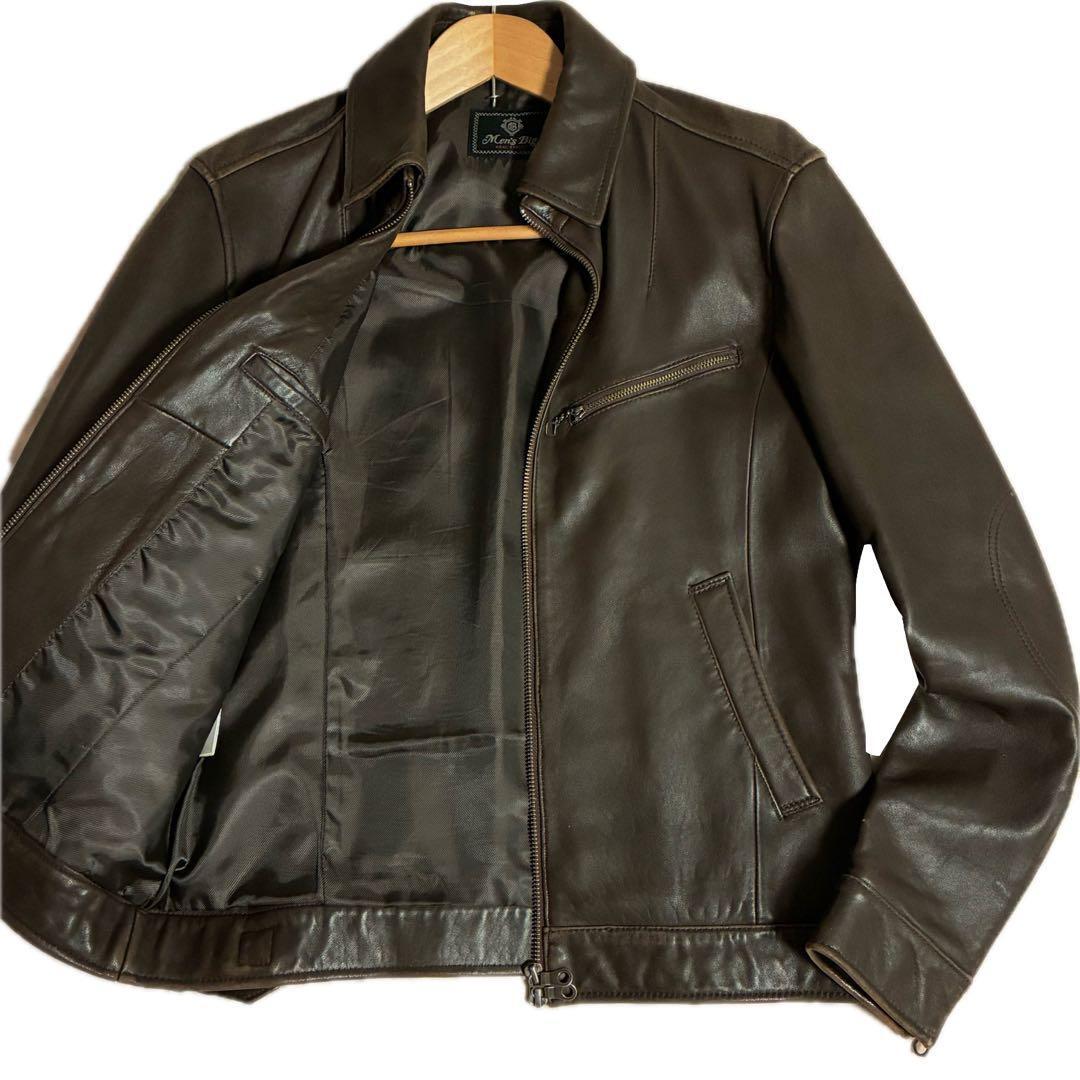 未使用級◎XL相当 ✨メンズビギ　ライダースジャケット　シングル　羊革　黒 ライダースジャケット商品一覧｜アウター｜メンズファッション