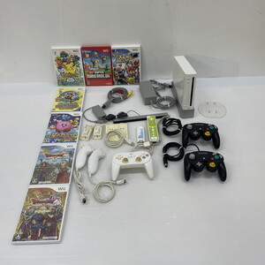 TEI【現状渡し品】Nintendo Wii+周辺機器 ヌンチャク GCコン ソフトセット 星のカービィWii スマブラX など〈023-251020-TS-02-TEI〉