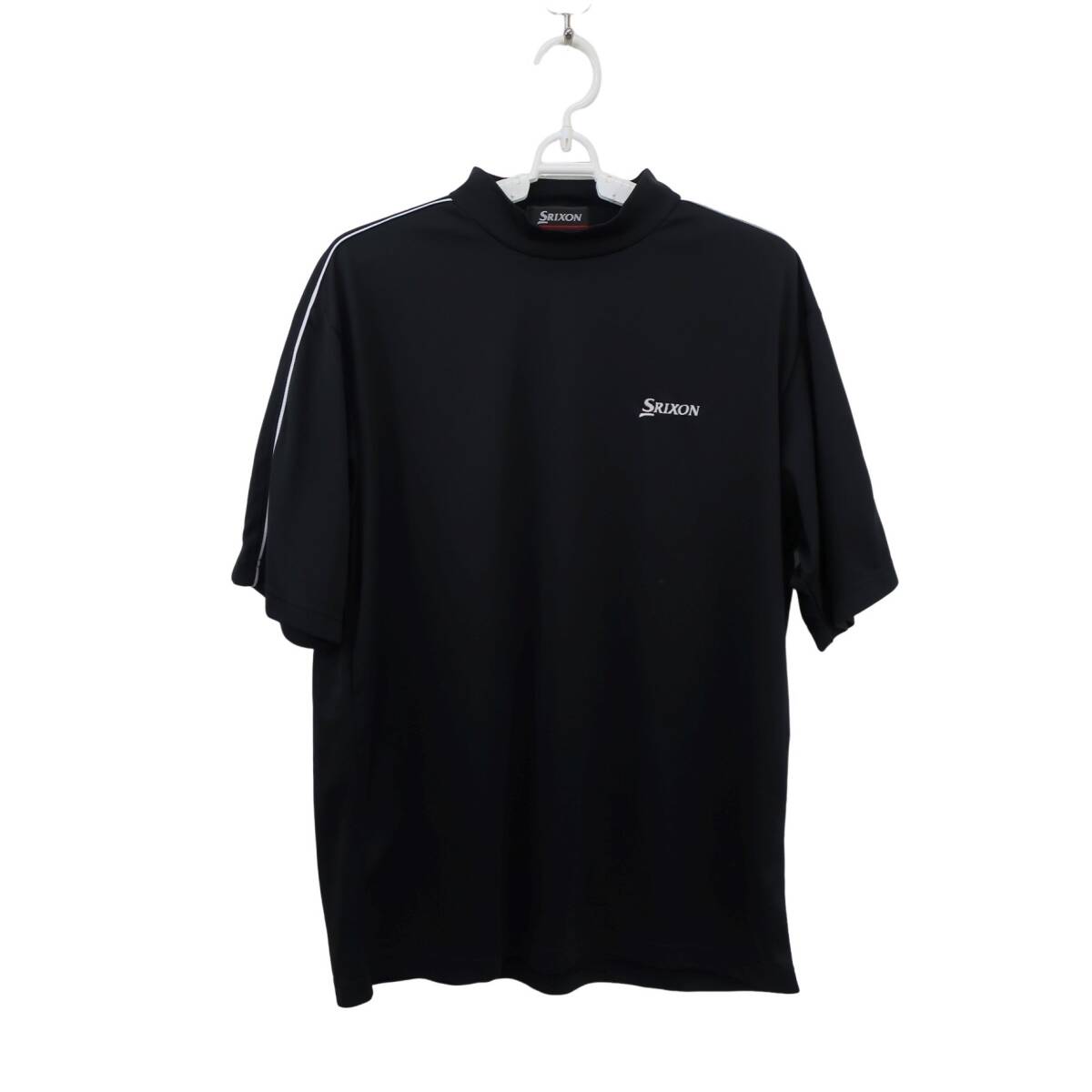[ прекрасный товар ]SRIXON( Srixon ) короткий рукав mok шея рубашка чёрный мужской M~L Golf одежда 2509-0855 б/у 