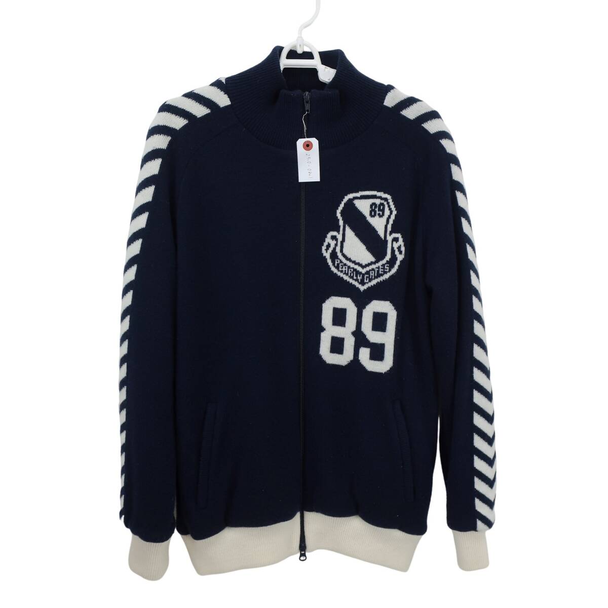 新品❣️パーリーゲイツ　ニットブルゾン　ジャケット　ゴルフウェア パーリーゲイツ ジャケットブルゾン ネイビー×白 ギンガム