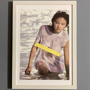 ■水沢アキ■「セクシーグラビア」/A4額装品/撮影)篠山紀信/巨乳/着エロ/濡れ透け/セクシー/女優/貴重写真/印刷物/インテリア G266s