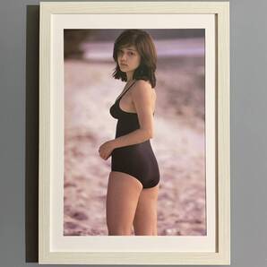 ■水沢アキ■「セクシーグラビア」/A4額装品/撮影)篠山紀信/巨乳/水着/ワンピース/女優/貴重写真/印刷物/インテリア G422s