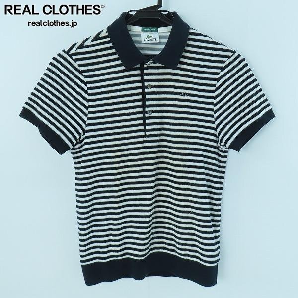 未使用　LACOSTE ラメ ライン ポロシャツ 日本限定 希少モデル（L相当） コンパクトニットポロシャツ （ポロシャツ）｜LACOSTE