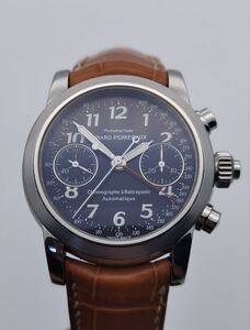 б/у прекрасный товар Girard Perregaux GIRARD PERREGAUX split sen темно синий do хронограф 9014lato Lapin teSS черный самозаводящиеся часы мужские наручные часы