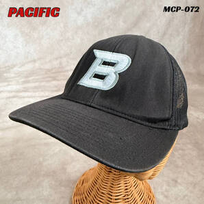 アメリカ古着 “B“ロゴ刺繍メッシュキャップ ブラック FREE スナップバック