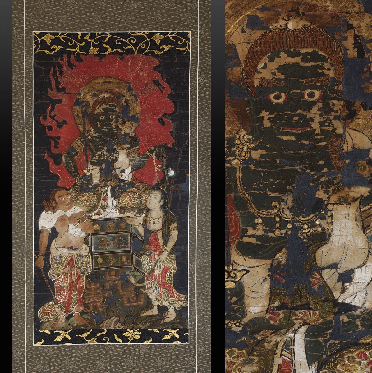 【梅】不動明王　仏画　古画　紙本　掛軸 楽天市場】不動明王 仏画掛け軸（半切サイズ） : 仏像仏画