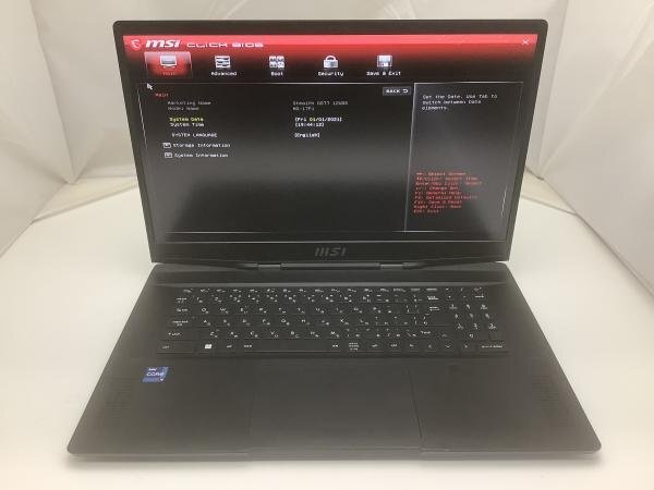 MSI　ノートPC 本体 ジャンク品　AX201NGW MSI ノートPC 本体 ジャンク品 AX201NGW