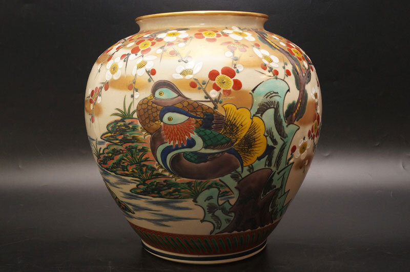 1973年?　九谷焼 川畠玉浪 九谷玉浪 花瓶 大きい 1973年? 九谷焼 川畠玉浪 九谷玉浪 花瓶 大きい