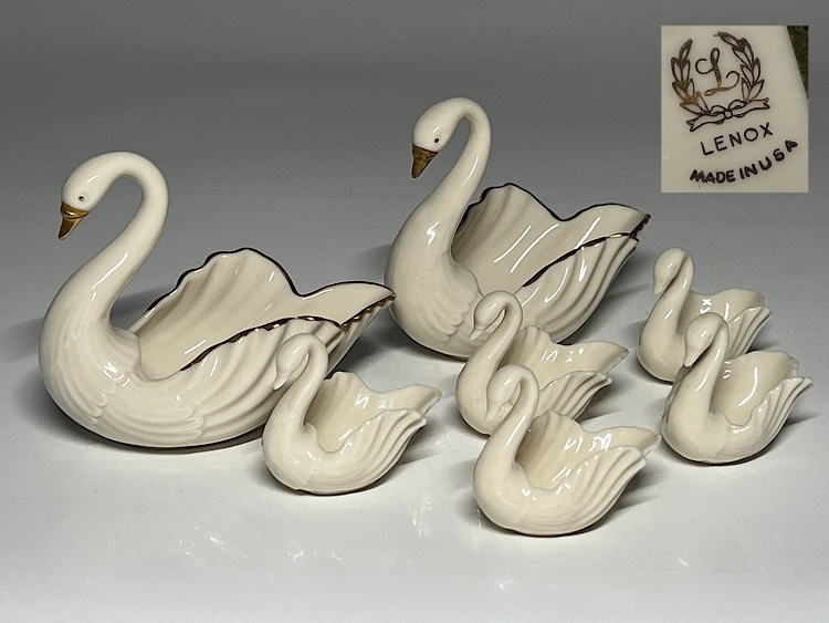 置物　アンティーク　白鳥　鋳物 ヴィンテージ 白鳥モチーフ オブジェ｜アンティーク雑貨