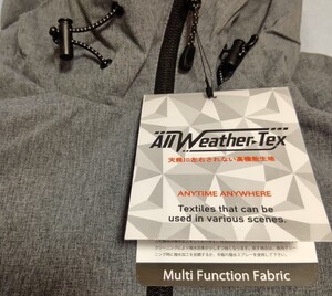 【新品】 ウインドブレーカー М●All Weather-TeX 杢グレー 耐水圧10000mm 防風 撥水 防花粉 メッシュ裏地 パーカー スポーツ アウトドア