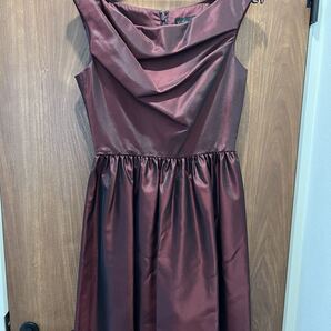 ワンピース カクテルドレス ワインレッド Aライン パーティ 結婚式 二次会用 M 9号 カラードレス 発表会 ドレス 大人 高級感