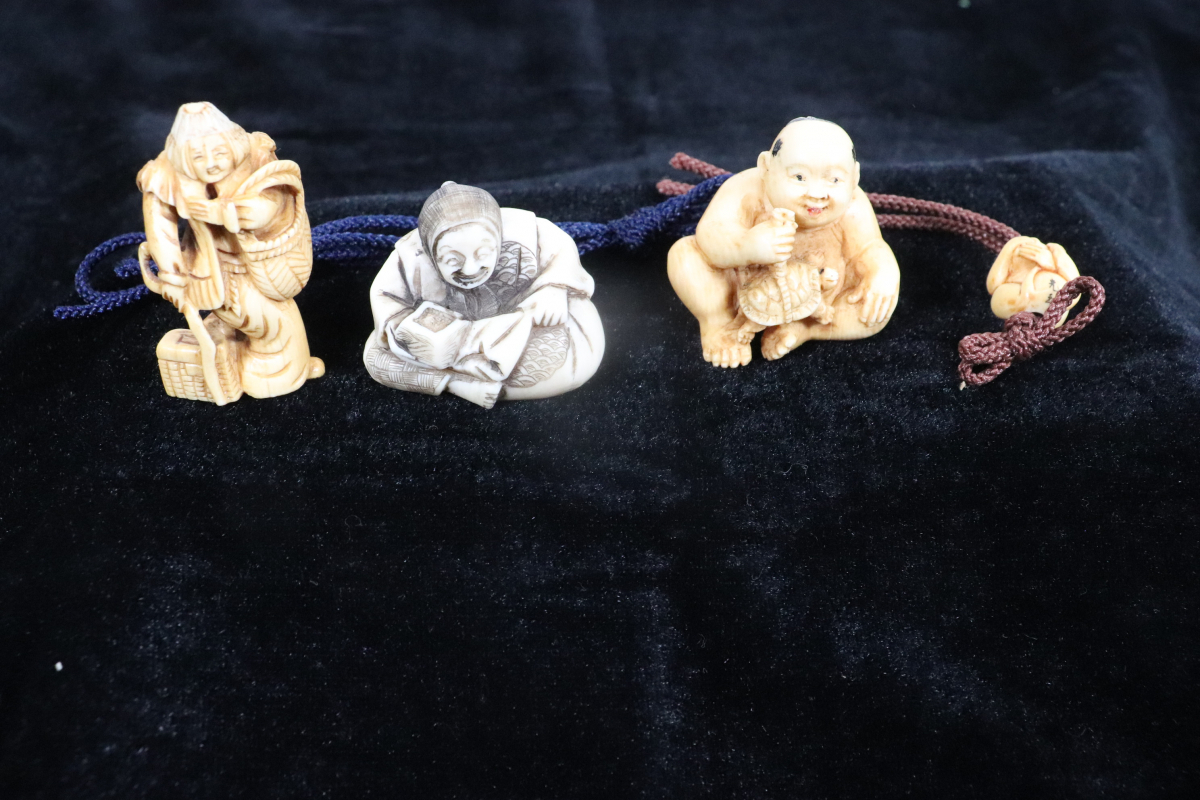 根付　骨董　アンティーク　亀仙人　置物 根付 骨董 アンティーク 亀仙人 置物