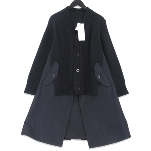 sacai sacai стыковочный длинный кардиган 23-06778 женский женский Сделано в Японии низкий калибр черный черный 1 с биркой 70017156