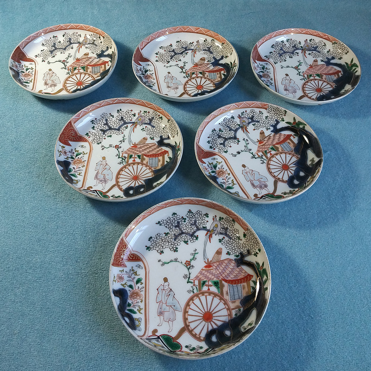 古伊万里 色絵金彩 中皿2枚 手描き パイン文 江戸骨董 蒐集家放出美品 古美術 古伊万里 色絵金彩 中皿1枚 手描き パイン文 江戸骨董 蒐集家