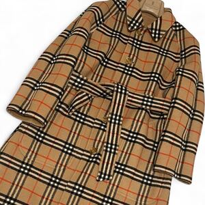 vintage Burberrys long belted reversible coat “Burberry check pattern” wool100