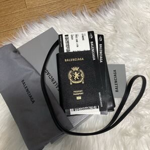 パスポート ブラック 黒 メンズ フォンホルダー バレンシアガ BALENCIAGA レザー フォンホルダー パスポートケース パスポートケース