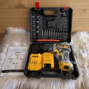 電動ドリル インパクトドライバー コードレス 無断変速 ビットセット 正逆転切替 黄色
