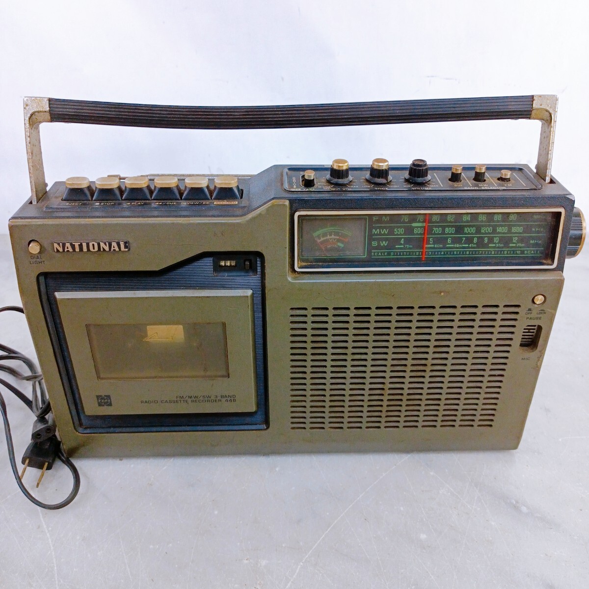 ♦ナショナル 前期型 ラジオカセットレコーダー RQ−448 アンティーク骨董品 ♢ナショナル 前期型 ラジオカセットレコーダー RQ−448