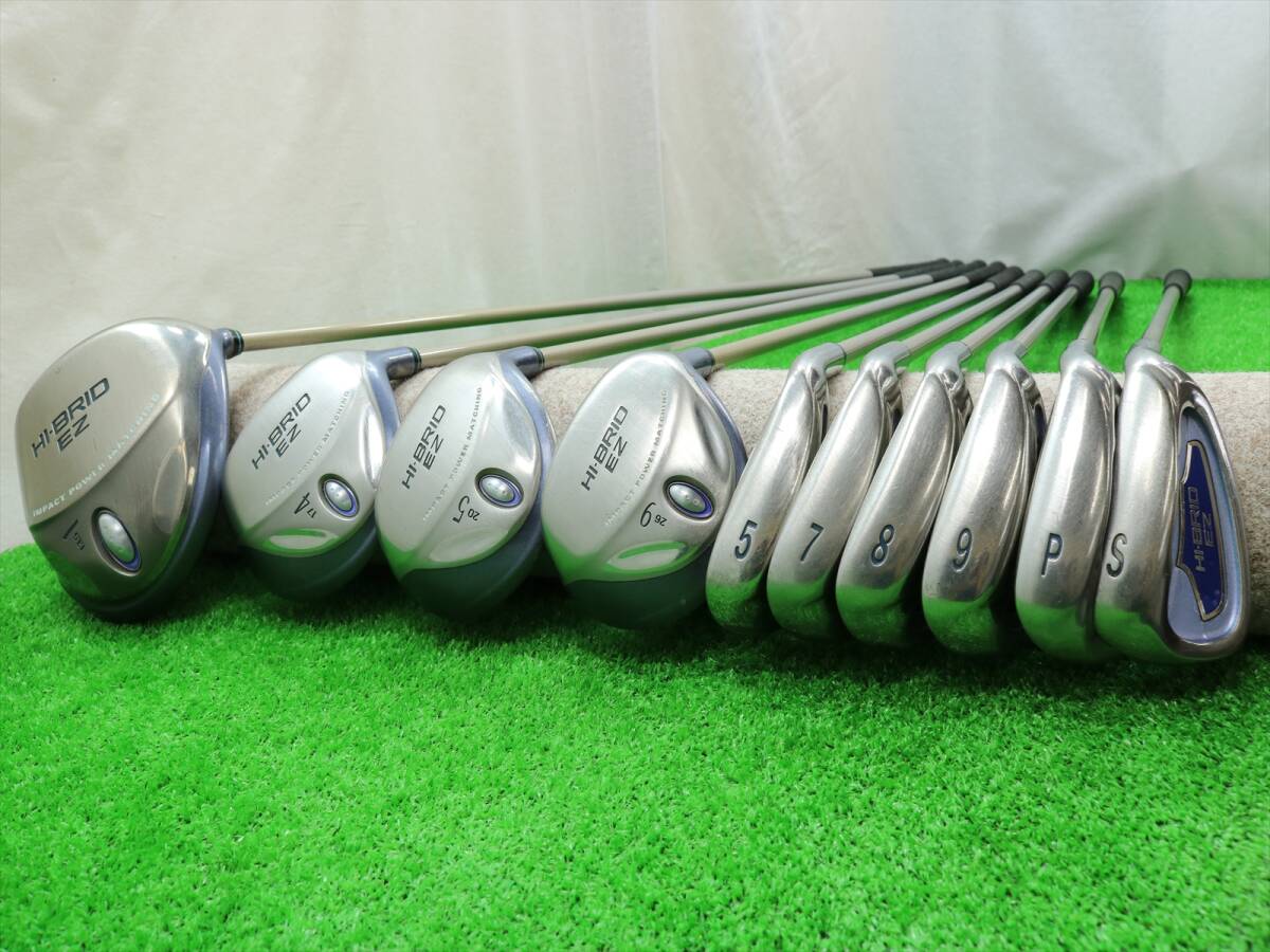 大人気RTBバッグ付 ダンロップ HI-BRID EZ レディースゴルフセット 12本+キャディバッグ】レディース右利き 初心者〜 ダンロップ