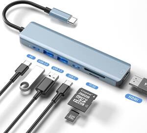 USB-C ハブ 7-in-1 type-c ハブ 4k hdmi マルチポート usb hub 5Gbps超高速データ転送用 変換アダプタ 急速PD充電