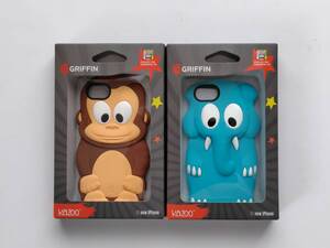未開封未使用】グリフィン Griffin Technology KaZoo iPhone 5/5s、モンキー(Monkey)とエレファント( Elephant)のセット