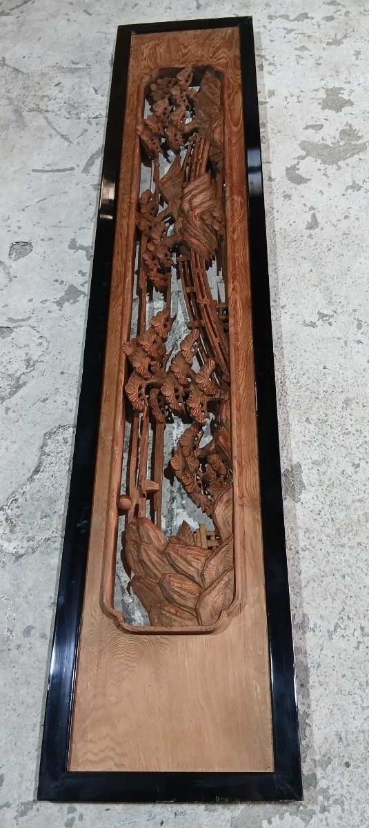 欄間 古建具 木彫り 彫刻 古民家 昭和レトロ アンティーク 希少 骨董品 欄間 らんま 建具 和 木彫 アンティーク レトロ