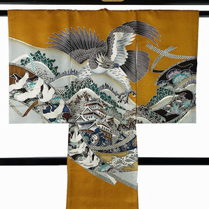 未使用 お祝い着 宮参り 七五三 子供用着物 男の子用 絵羽柄 長襦袢付き 10732