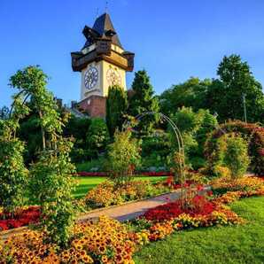 L29 シュロスベルクの時計塔/グラーツ/オーストリア/海外風景/アートパネル/ファブリックパネル/インテリアパネル/ポスター