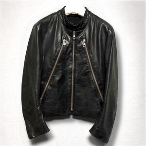 Красивые / 01aw/maison martin margiela10/maison martin margiela/ фигура всадников/ фигура восьмерки/ кожаная куртка/ черная/ черный/ 46/ ранний/ его период